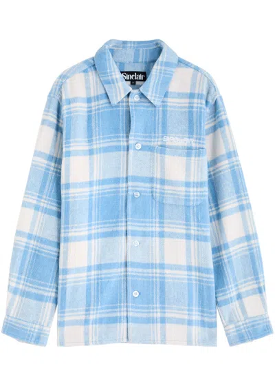 Sinclair Country Checked Flannel Shirt In Light Blue