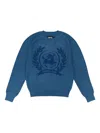 Sinclair Crest Island Knit Navy Blue Sweater In Blue