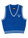 Sinclair Daisy Cable-knit V-neck Vest In Blue