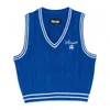 Sinclair Daisy Cable-knit V-neck Vest In Blue