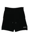 Sinclair Diamond-pattern Knit Shorts In Black