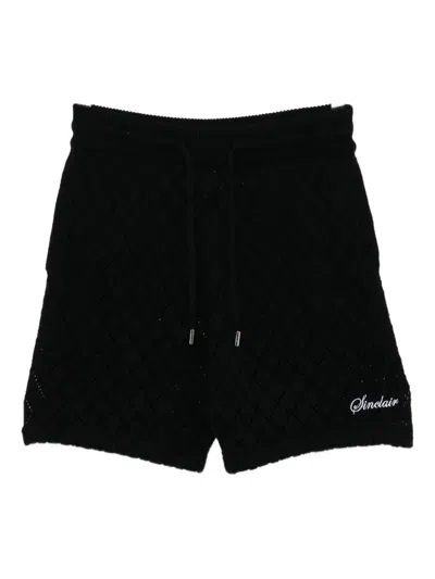 SINCLAIR DIAMOND-PATTERN KNIT SHORTS