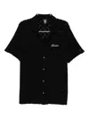 Sinclair Diamond-pattern Knitted Shirt In Black