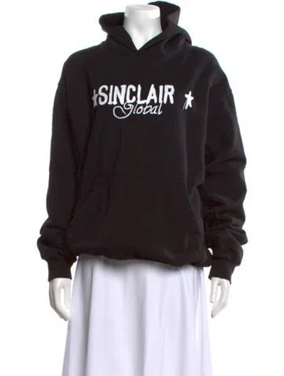 Pre-owned Sinclair Graphic Print Crew Neck Hoodie In Black