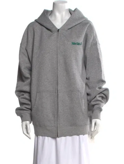 Pre-owned Sinclair Graphic Print Crew Neck Hoodie W/ Tags In Gray