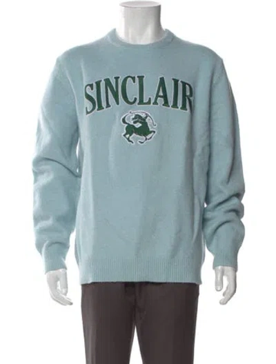 Pre-owned Sinclair Graphic Print Crew Neck Pullover W/ Tags In Blue