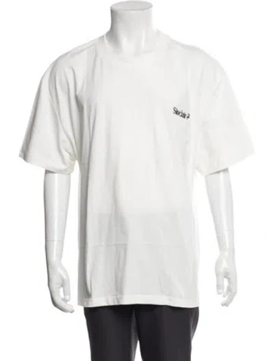 Pre-owned Sinclair Graphic Print Crew Neck T-shirt In White