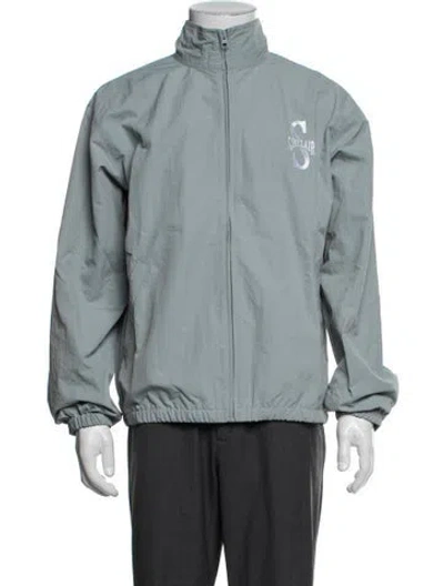 Pre-owned Sinclair Graphic Print Jacket W/ Tags In Blue