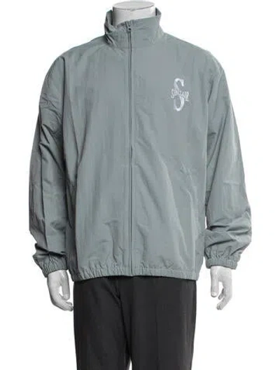Pre-owned Sinclair Graphic Print Jacket W/ Tags In Blue