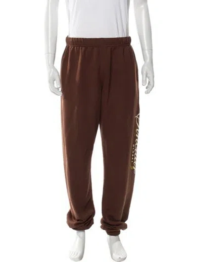 Pre-owned Sinclair Graphic Print Lounge Bottoms In Brown