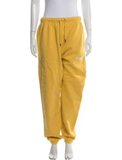 Pre-owned Sinclair Graphic Print Sweatpants In Yellow