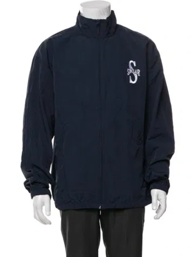 Pre-owned Sinclair Graphic Print Windbreaker In Blue