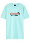 Sinclair Italics Logo-print Cotton T-shirt In Light Blue