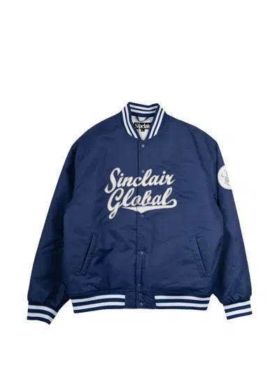 Sinclair Logo-embroidered Bomber Jacket In Blue