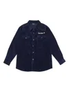 Sinclair Twist Cord Navy Blue Button Down Shirt In Blue