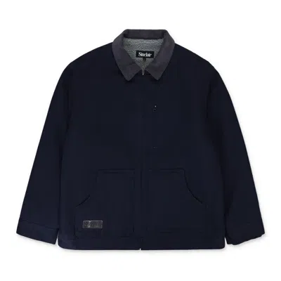 SINCLAIR NAVY COLLARED CANVAS WORK JACKET