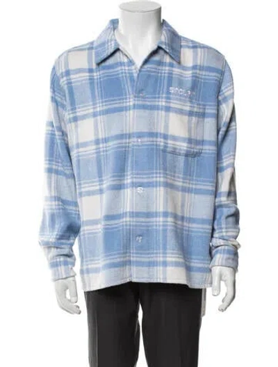 Pre-owned Sinclair Plaid Print Jacket In Blue