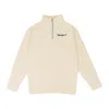 Sinclair Quarter Zip Cream Sweatshirt In Neutral