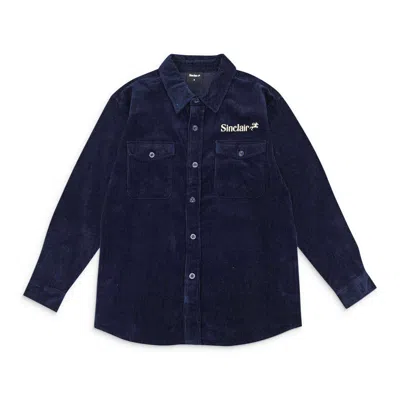 Sinclair Twist Cord Navy Blue Button Down Shirt