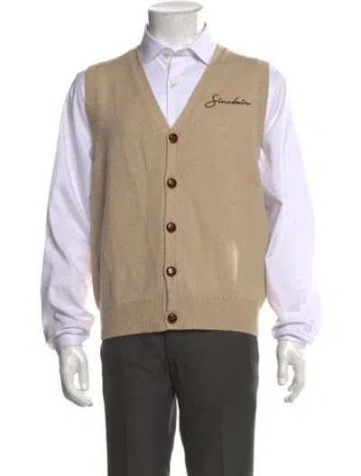 Pre-owned Sinclair V-neck Sleeveless Sweater Vest W/ Tags In Neutral