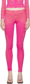 Sinead Gorey Pink Laser-cut Leggings In Pink