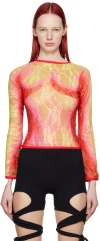 Sinead Gorey Yellow & Red Gradient Long Sleeve T-shirt In Yellow Red