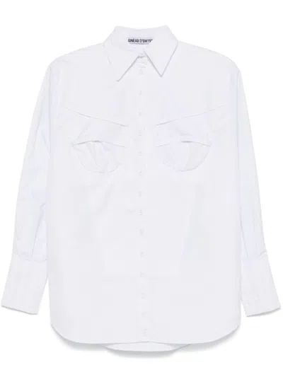 Sinéad O’dwyer Bib-detail Cotton Shirt In White