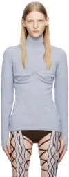 Sinéad O’dwyer Blue Cup Shaping Turtleneck In Cloud