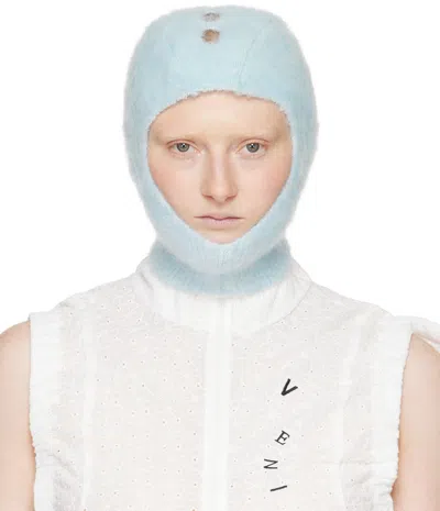 Sinéad O’dwyer Blue Mohair Balaclava In Dove