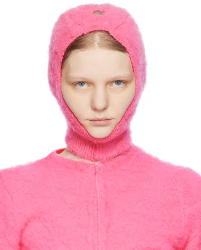 Sinéad O’dwyer Pink Cutout Balaclava In Barbie