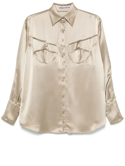 Sinéad O’dwyer Satin Shirt In Brown