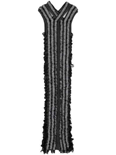 Sinéad O’dwyer Shibari Criss Cross Maxi Dress In Grey