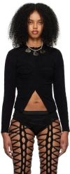 Sinéad O’dwyer Wool Cut-out Cardigan In Black