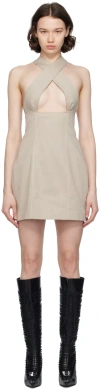 Sinéad O’dwyer Ssense Exclusive Taupe Minidress In Sand