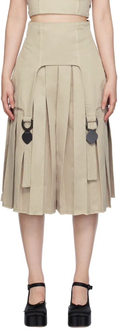 Sinéad O’dwyer Taupe Pleated Shorts In Sand