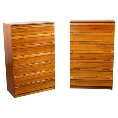 Pre-owned Singer 1950-1960 Mcm Hardwood Chest Of Drawers Made In Brazil By  A Pair In Brown