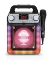 Singing Machine , Groove Mini, Portable Karaoke Machine With Wired Mic, Bluetooth, Led Lights, Black In Black