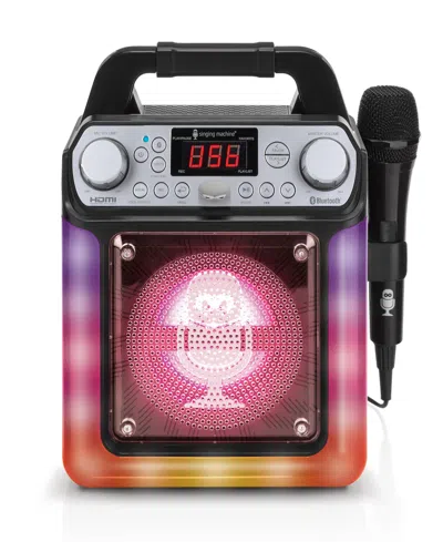 Singing Machine , Groove Mini, Portable Karaoke Machine With Wired Mic, Bluetooth, Led Lights, Black