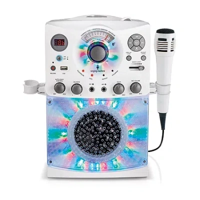 Singing Machine Led Bluetooth Karaoke Machine In White
