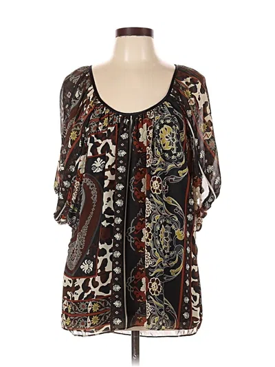Pre-owned Single Short Sleeve Blouse In Brown