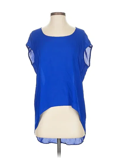 Pre-owned Single Short Sleeve Top Blue Cold Shoulder Neckline Tops