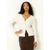 Single Stitch Cable Knit Cardigan In White
