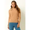 Single Stitch Classic Ribbed V-neck Sweater With Collar In Animal Print