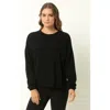Single Stitch Relaxed Crew Neck Sweater In Black