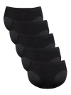 Single Stitch Seamless Modal Blend Hipster 5-pack In Black