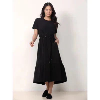 Single Stitch Tiered Midi Dress In Multi