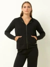 Single Stitch Ultra Soft Full Zip Hoodie In Black