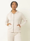 Single Stitch Ultra Soft Full Zip Hoodie In White