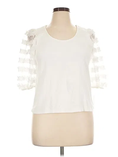 Pre-owned Single Thread 3/4 Sleeve Top Ivory Sweetheart Neckline Tops
