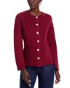 Single Thread Cotton Flare Sleeve Cardigan In Burgundy
